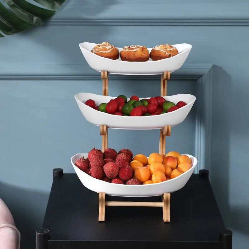 FruitTriad | Dreistöckige Obstschale aus Kunststoff