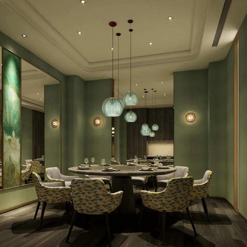 Ball-Shaped Glass Pendant Lamp
