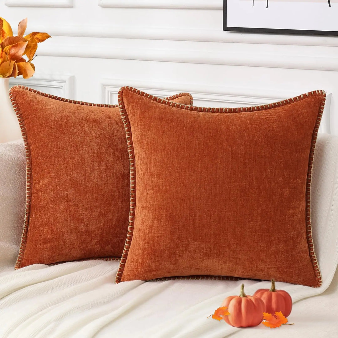 Liorenn – Chenille Cushion Cover with Stitched Edge