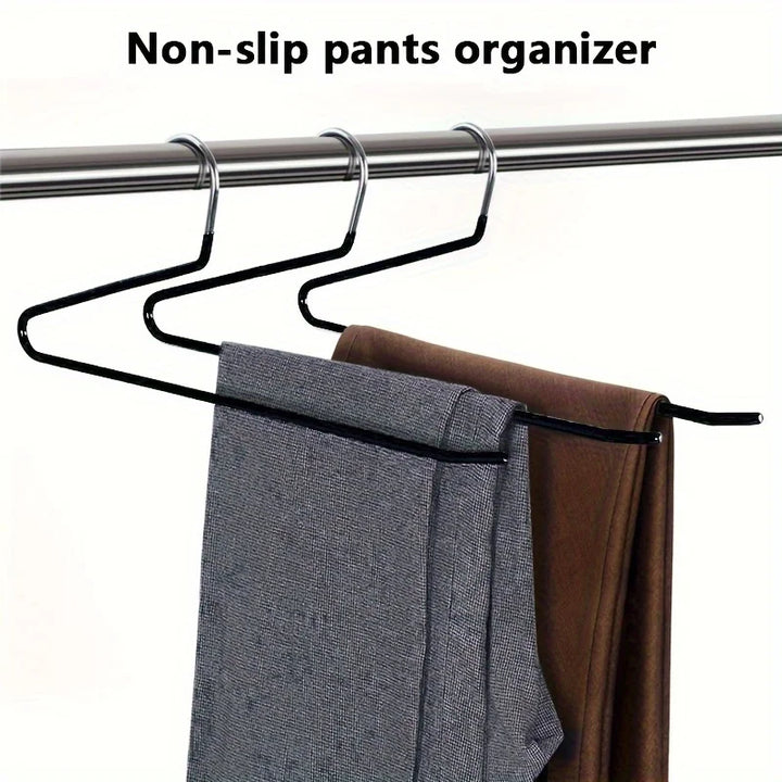 Clothoria | Open Trouser Hangers | Space-Saving & Sturdy | Metal with Anti-Rust Coating
