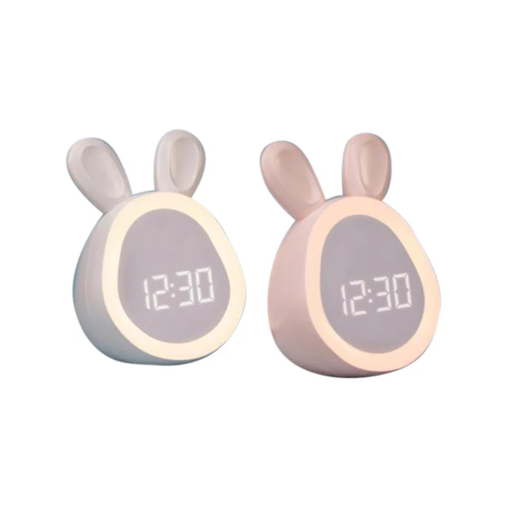 BunniGlow Bunny-Shaped Children's Alarm Clock with LED Night Light