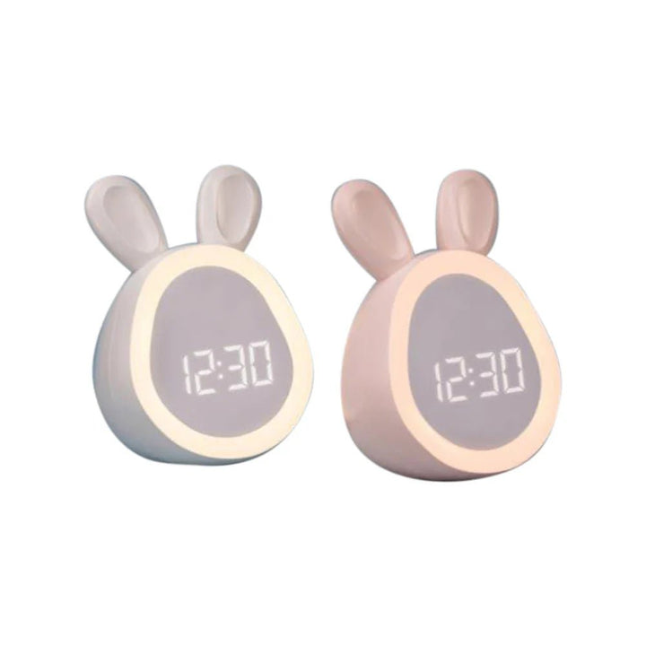 BunniGlow Bunny-Shaped Children's Alarm Clock with LED Night Light
