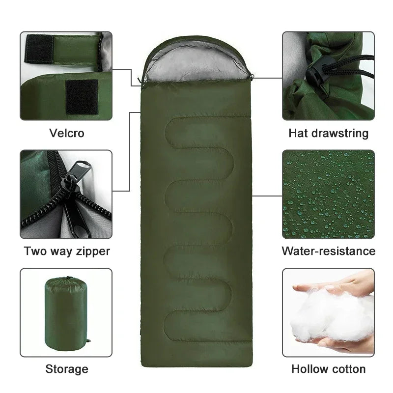 Ultraleicht-Schlafsack für 4 Jahreszeiten – Warm und Wasserdicht für Outdoor-Abenteuer und Camping