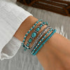 Boho Bracelet Set – 5 Pieces with Turquoise Beads