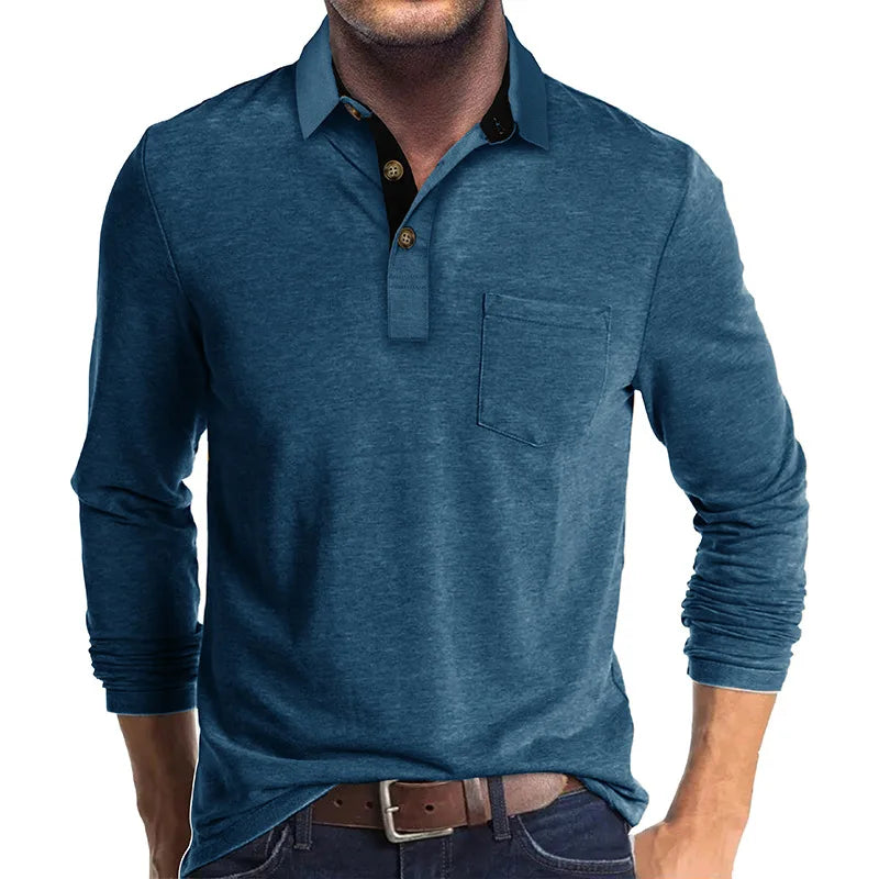 Men's Long-Sleeved Polo Shirt - Breathable & Versatile – Matteo