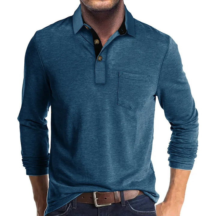 Men's Long-Sleeved Polo Shirt - Breathable & Versatile – Matteo