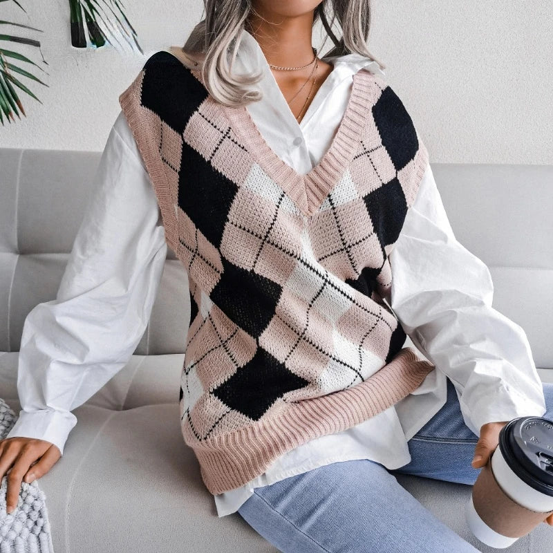 Women's Checked Waistcoat – Yara