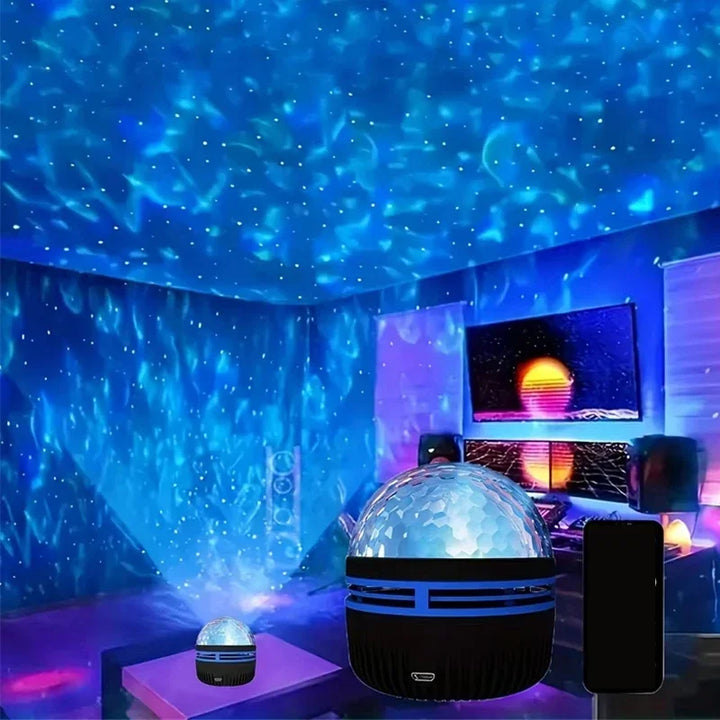 Polariva Northern Lights Projector | Music Sync & Remote Control | RGB Ambient Light | USB Charging | 7.8×7.8×8.7 cm