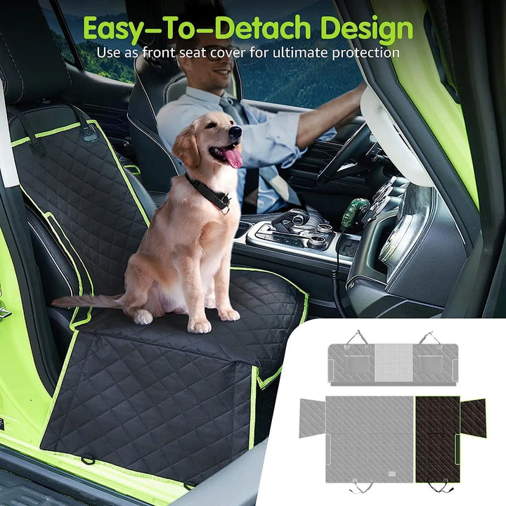 PawRide Dog Car Seat Cover | 6-in-1 Design | Waterproof and Non-Slip | For Cars, SUVs and Vans