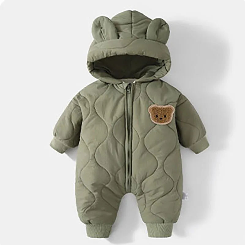 Winter Suit with Hood and Bear Design for Babies – Warm and Soft