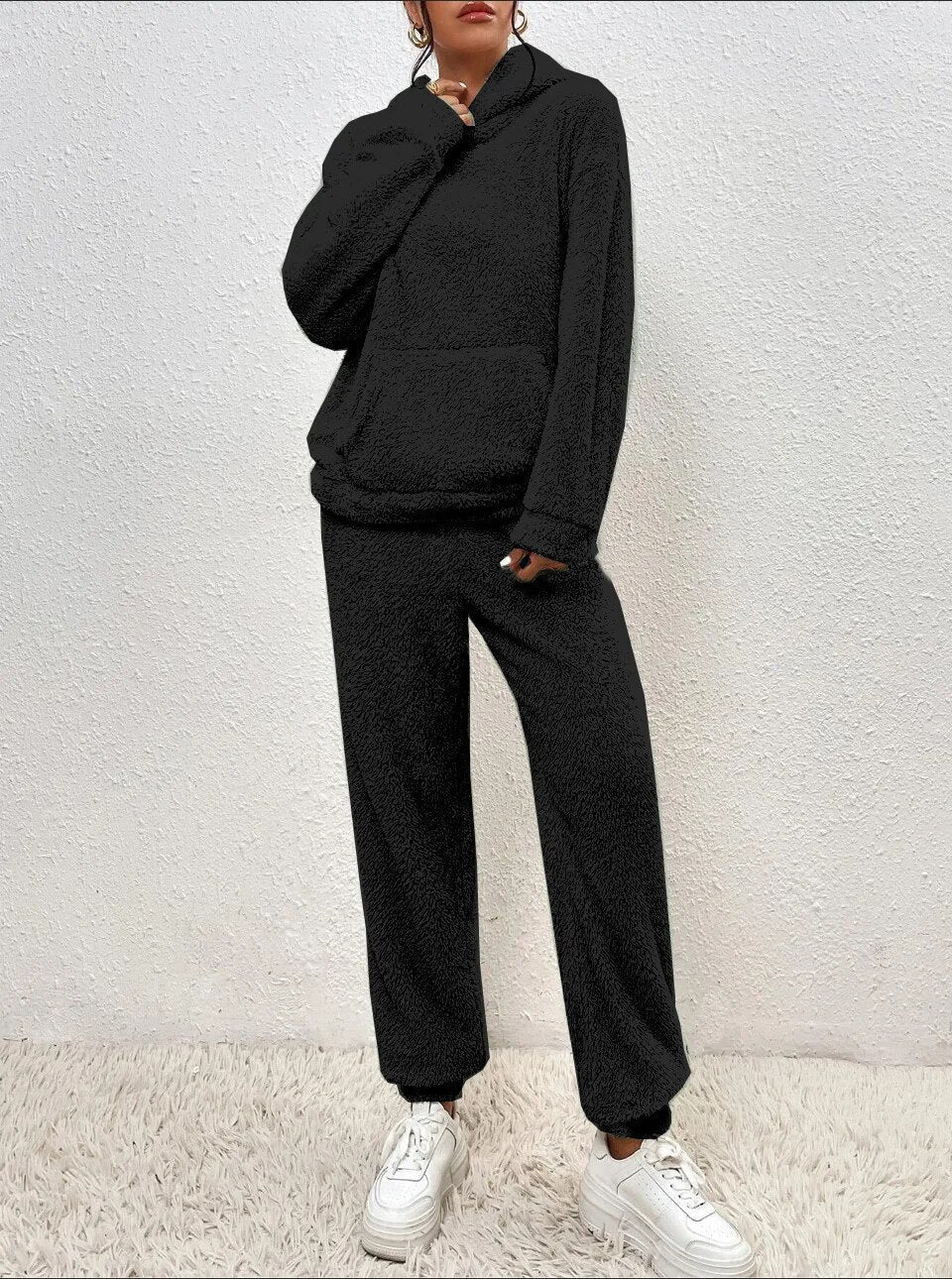 Ultra-Comfortable Teddy Lounge Set with Hoodie