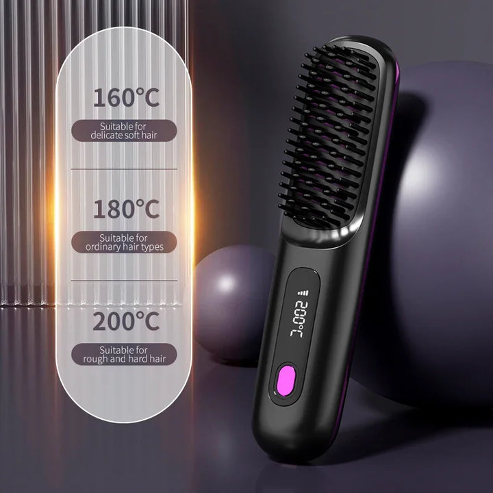 Glissara | Cordless Hair Straightener | USB Charging Function and LCD Display | Ceramic and Ion Technology