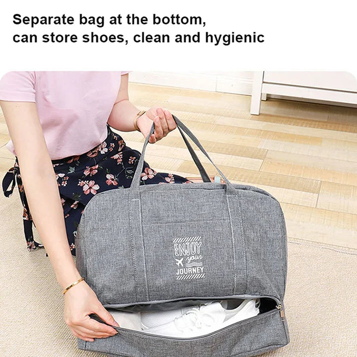 Lugviva Foldable Travel Bag for Women | Large Oxford Fabric Weekend Bag | Cabin Bag for Travel, Everyday Use and Sport