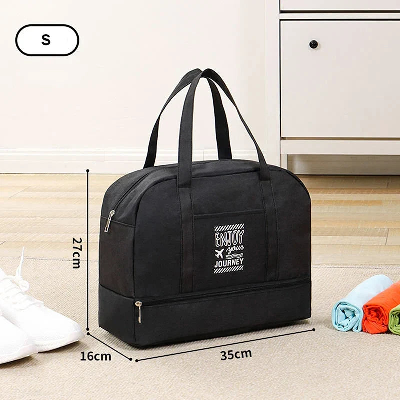Lugviva Foldable Travel Bag for Women | Large Oxford Fabric Weekend Bag | Cabin Bag for Travel, Everyday Use and Sport