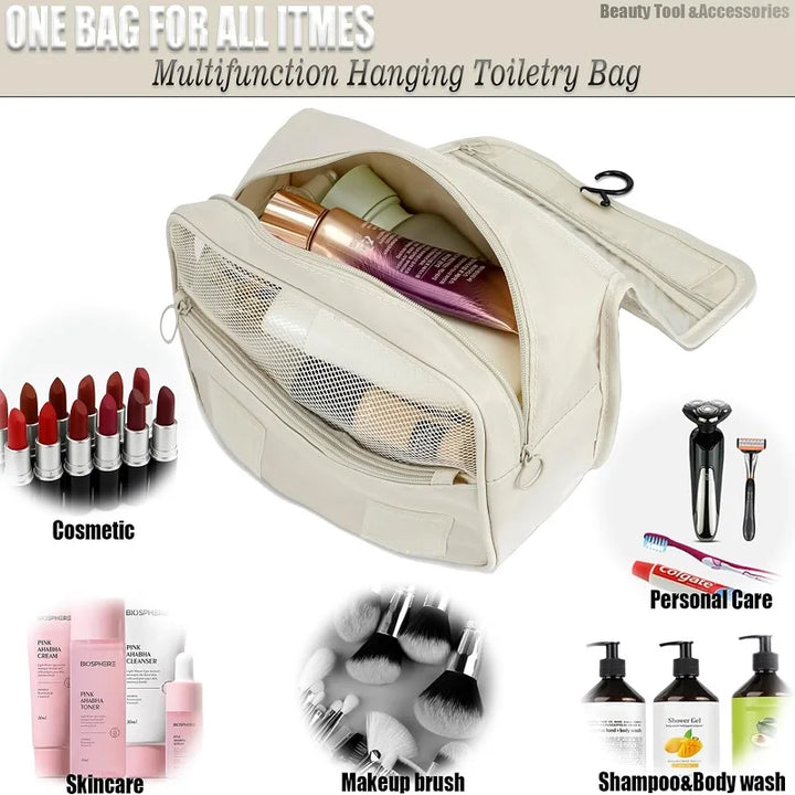 Hanging Travel Toiletry Bag | 6 Compartments & Wet Pocket | Compact & Versatile | Waterproof Polyester