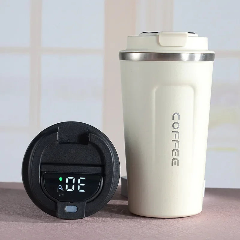 Stainless Steel Thermal Mug with Smart Temperature Display – TempMate