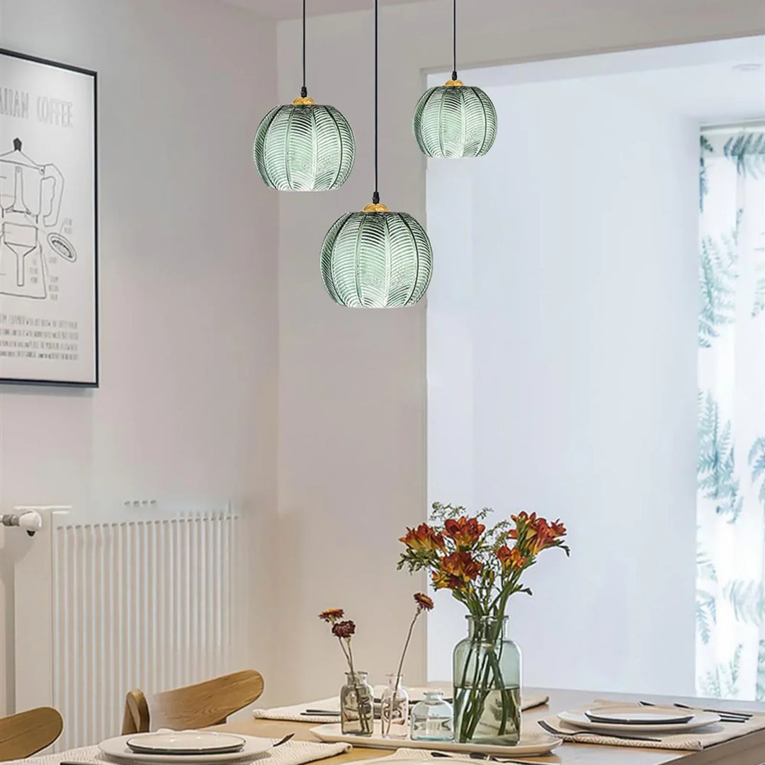 Ball-Shaped Glass Pendant Lamp
