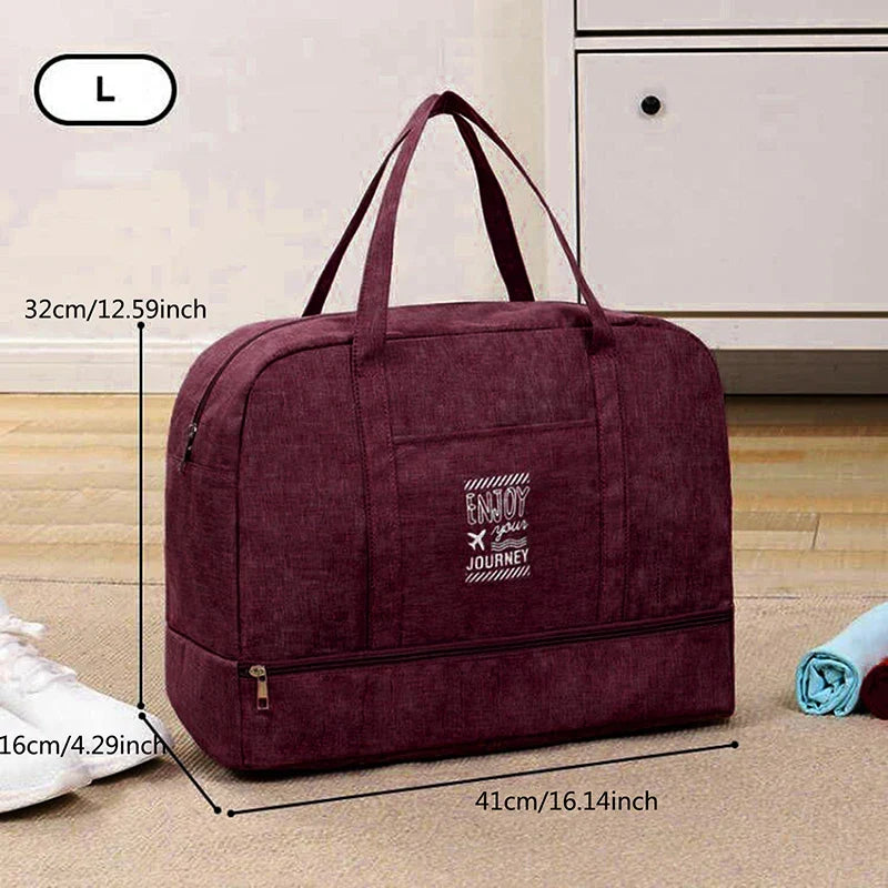 Lugviva Foldable Travel Bag for Women | Large Oxford Fabric Weekend Bag | Cabin Bag for Travel, Everyday Use and Sport