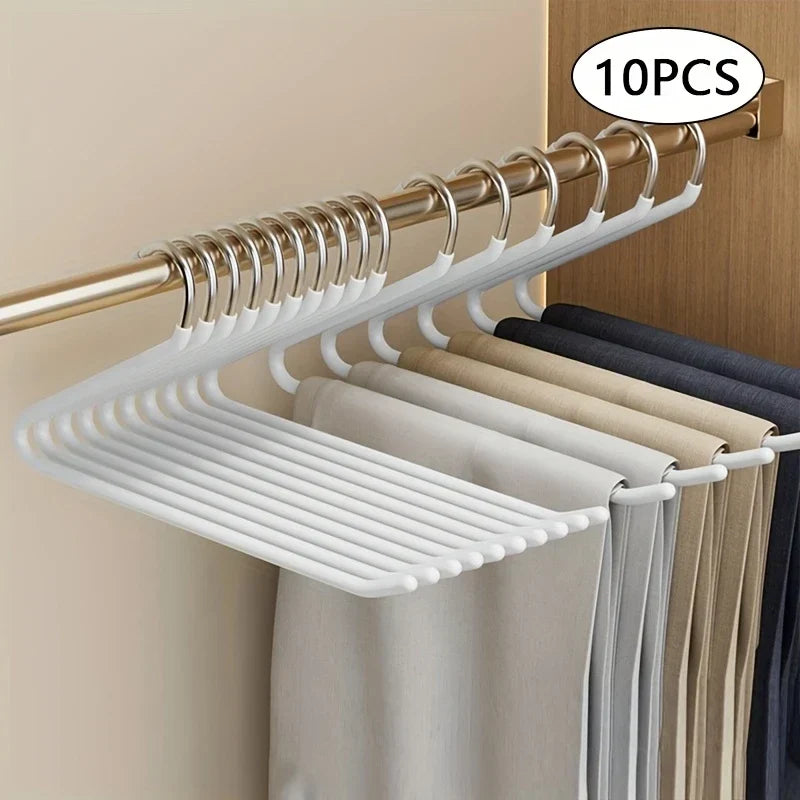 Clothoria | Open Trouser Hangers | Space-Saving & Sturdy | Metal with Anti-Rust Coating