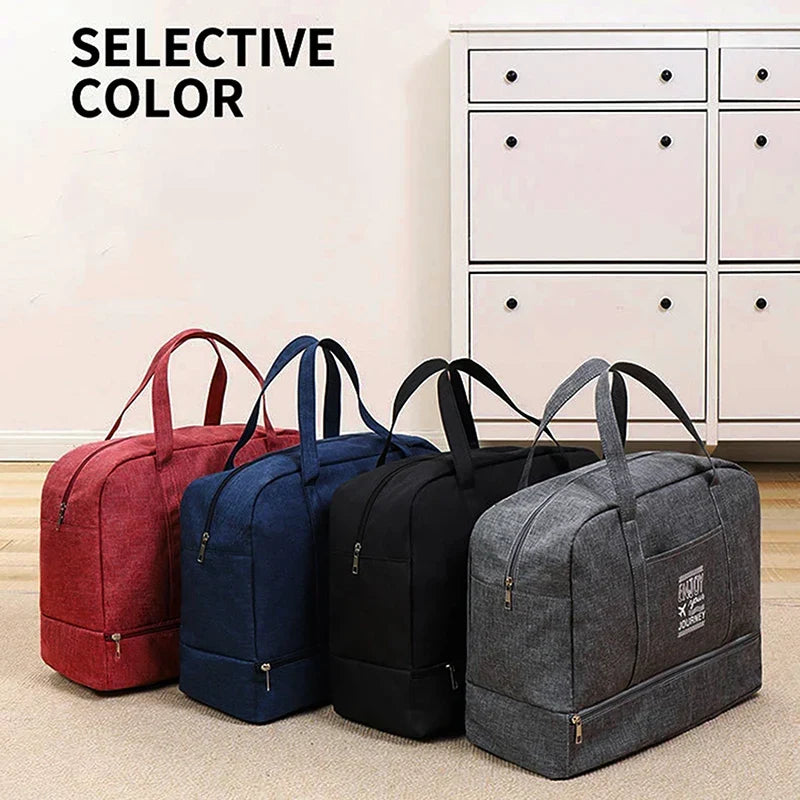 Lugviva Foldable Travel Bag for Women | Large Oxford Fabric Weekend Bag | Cabin Bag for Travel, Everyday Use and Sport