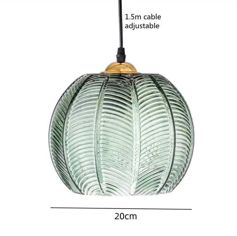Ball-Shaped Glass Pendant Lamp