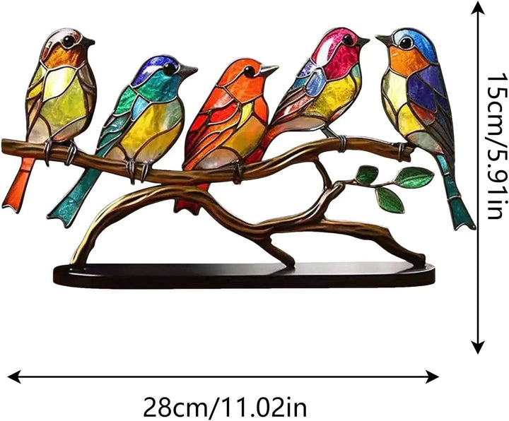 Colourful Birds on a Branch Decorative Figurine - ColorBirds