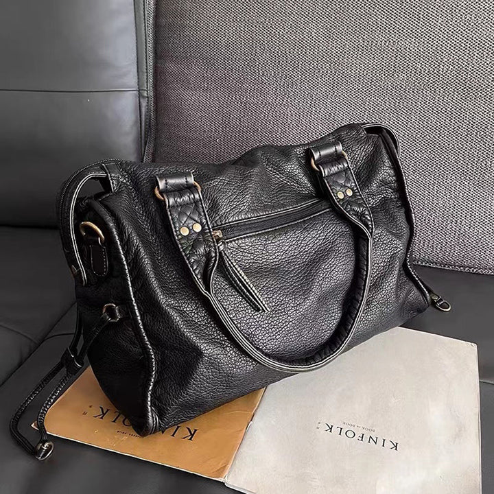 Élégance Noire | Luxus-Handtasche aus echtem Leder