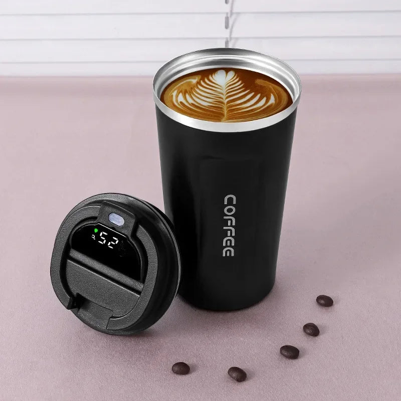 Stainless Steel Thermal Mug with Smart Temperature Display – TempMate
