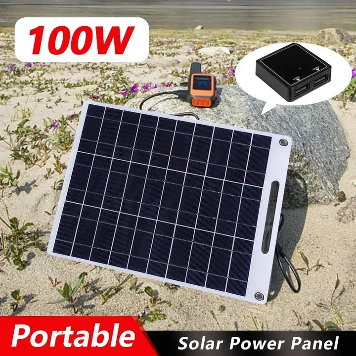 SOLVION Charge 100W Portable Solar Panel | 5V | Dual USB | Waterproof | Outdoor & Camping