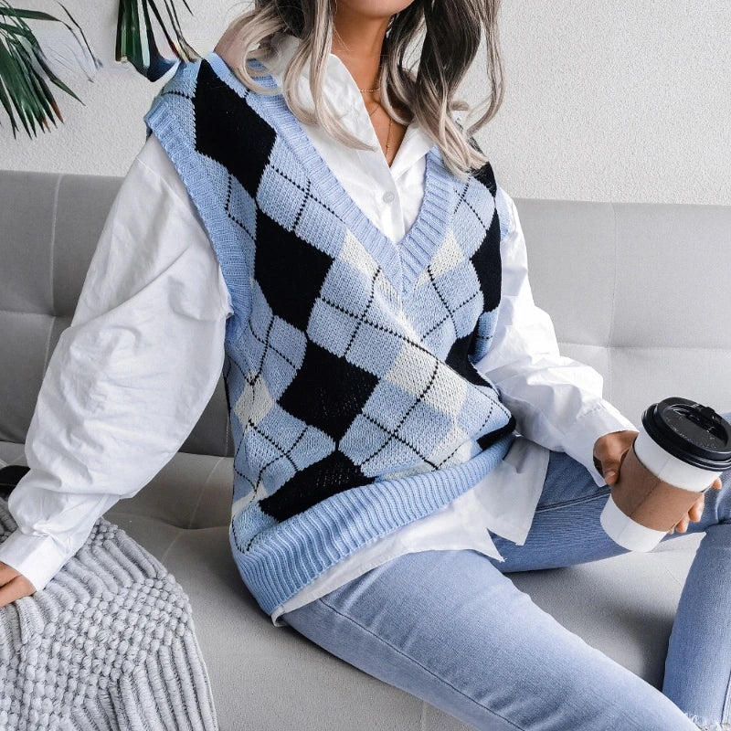 Women's Checked Waistcoat – Yara