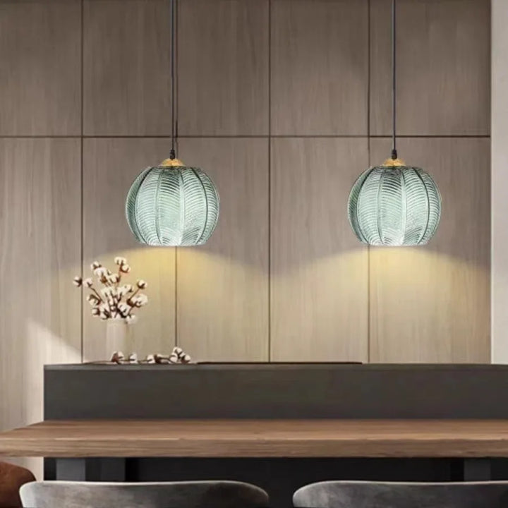 Ball-Shaped Glass Pendant Lamp
