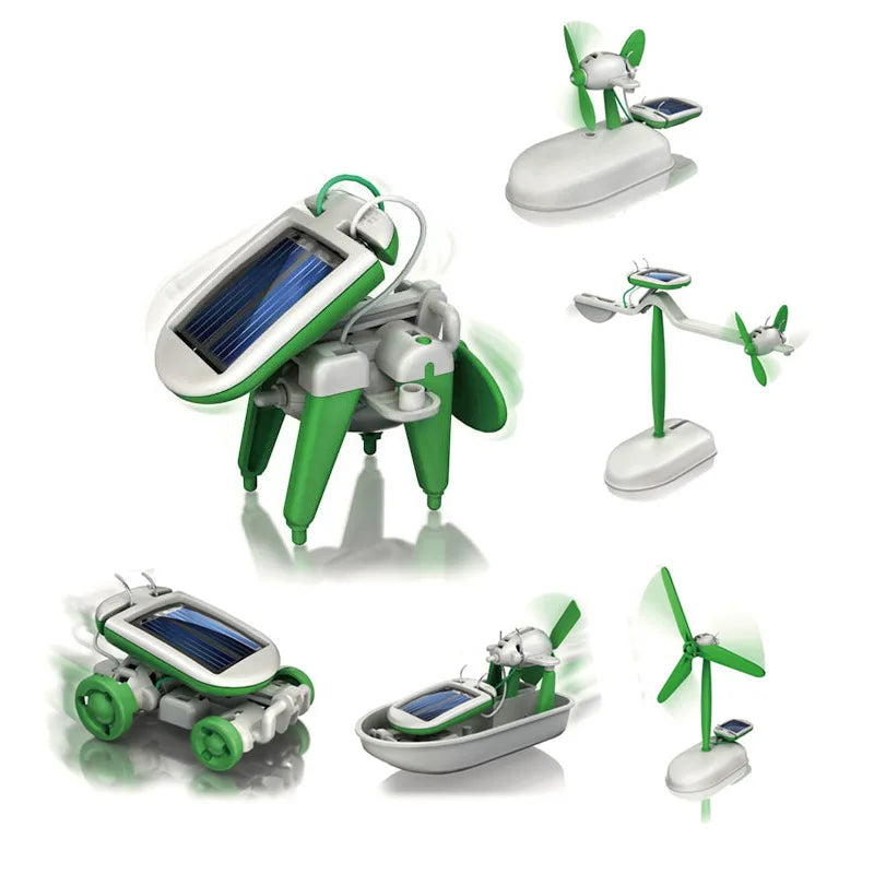 6-in-1 Solar Robot Kit – Build and Learn with Boat, Windmill, Car and More