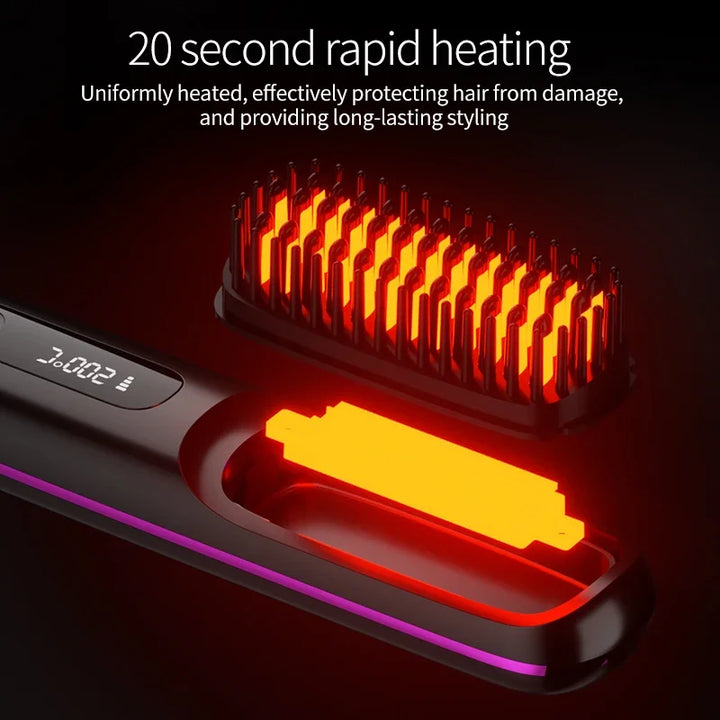 Glissara | Cordless Hair Straightener | USB Charging Function and LCD Display | Ceramic and Ion Technology