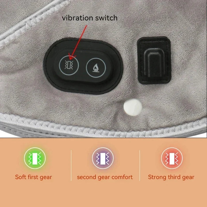 ThermoLiva Heated Neck and Shoulder Massager | USB Heating Cushion with Vibration | 3 Temperature Levels and Timer | Soft Plush