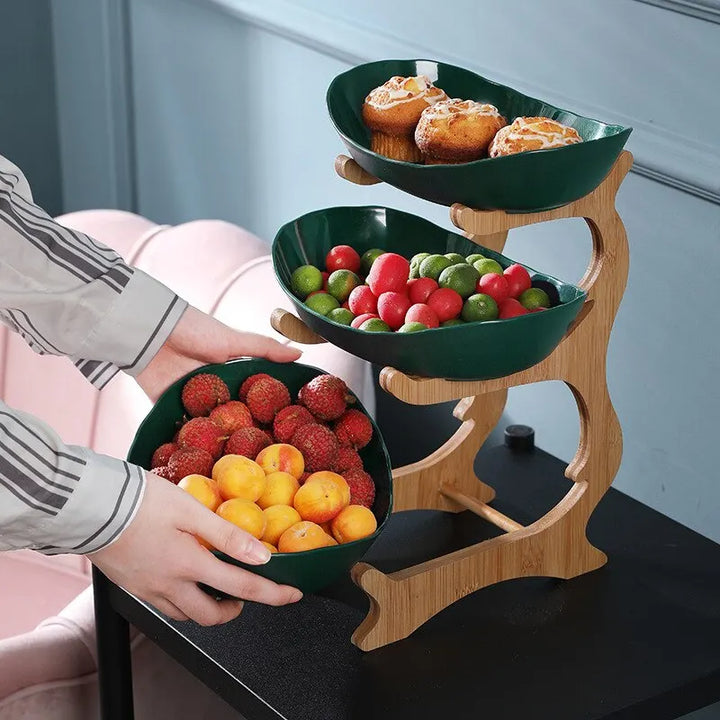 FruitTriad | Dreistöckige Obstschale aus Kunststoff