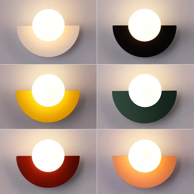 Modern LED Wall Lamp in Geometric Semicircle Style