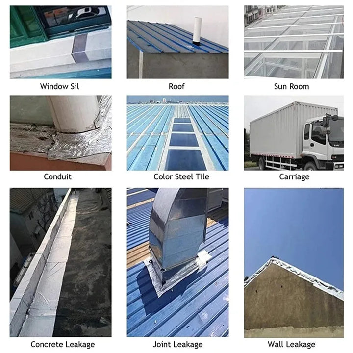 Heat-Resistant Waterproof Tape - Extra-Thick Butyl Aluminium Tape for Wall, Pool and Roof Repairs - Self-Adhesive Tape