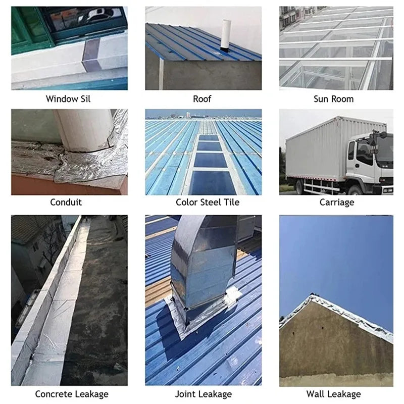 Wasserdichtes, Hitzebeständiges Klebeband - Dickeres Butyl-Aluminiumband für Reparaturen an Wänden, Pools und Dächern - Selbstklebendes Klebeband