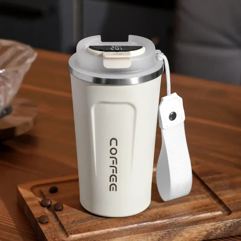 Stainless Steel Thermal Mug with Smart Temperature Display – TempMate