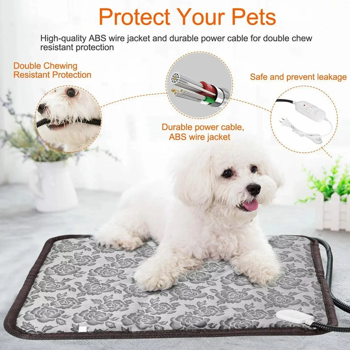 PawTherm Heizmatte für Haustiere | Temperaturkontrolle & Timer | Wasserdicht & Sicher | Für Hunde & Katzen
