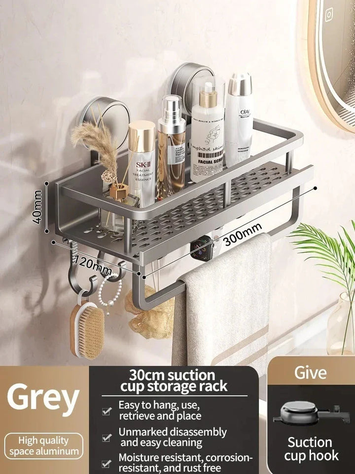 Suction Cup Bathroom Shelf | No Drilling | Drainage Tray | SnapShelv