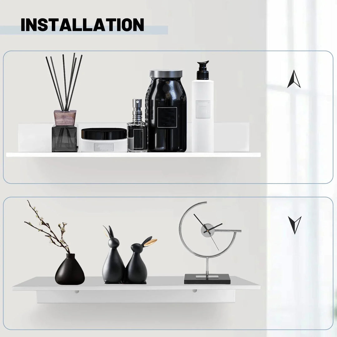 Metallura | Metal Wall Shelf | Floating Shelf 30/40/50 cm | Space-Saving Solution for Bathroom, Kitchen and Bedroom