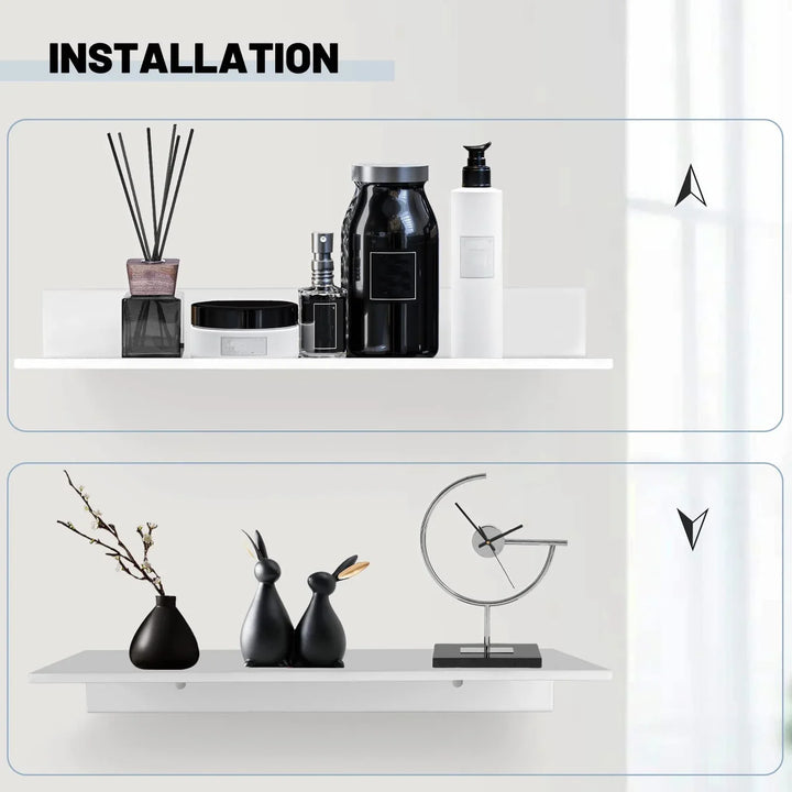 Metallura | Metal Wall Shelf | Floating Shelf 30/40/50 cm | Space-Saving Solution for Bathroom, Kitchen and Bedroom