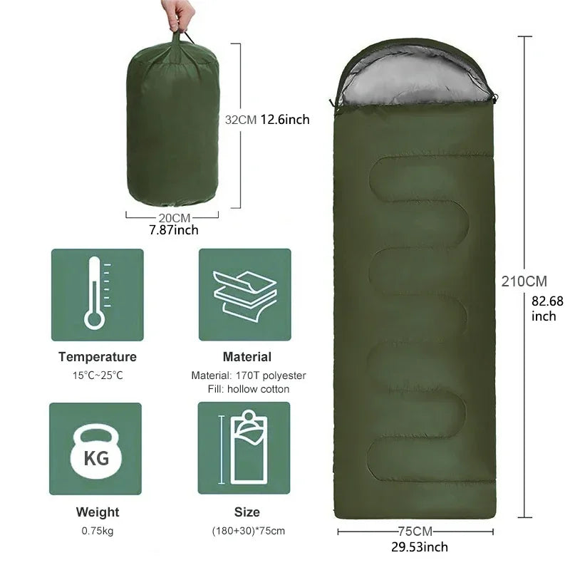 Ultraleicht-Schlafsack für 4 Jahreszeiten – Warm und Wasserdicht für Outdoor-Abenteuer und Camping