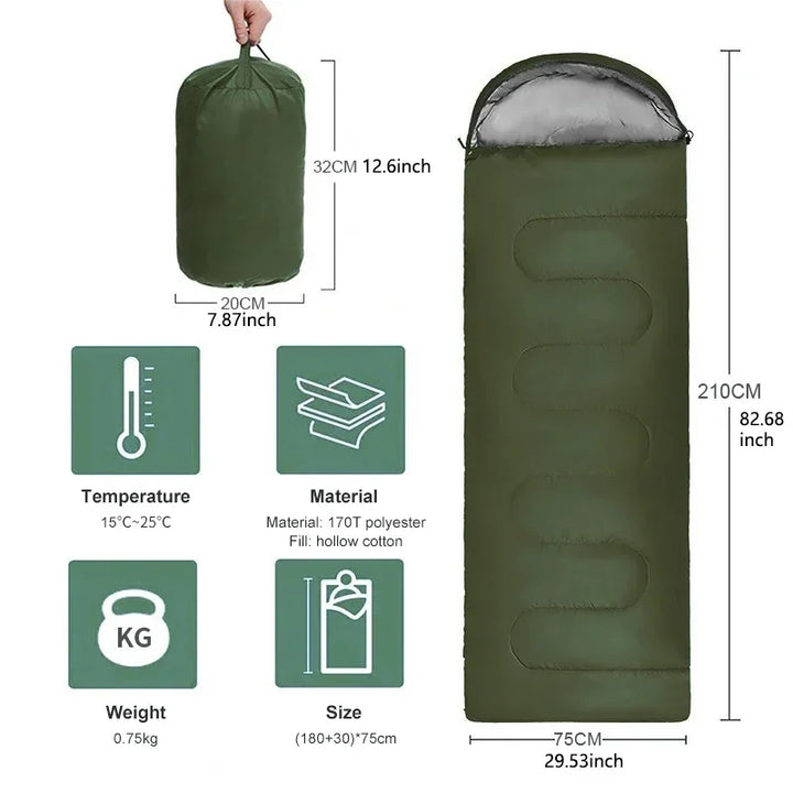 Ultraleicht-Schlafsack für 4 Jahreszeiten – Warm und Wasserdicht für Outdoor-Abenteuer und Camping