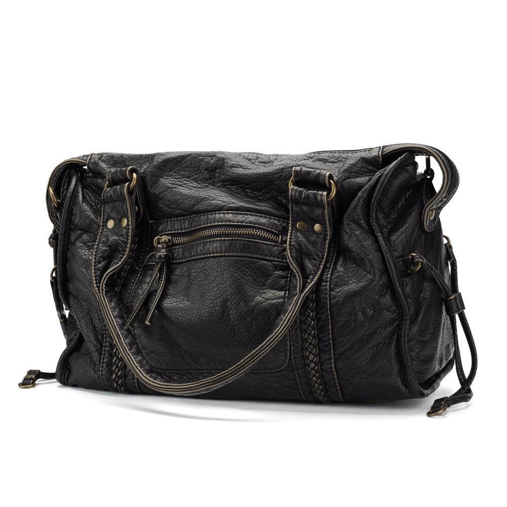 Élégance Noire | Luxus-Handtasche aus echtem Leder