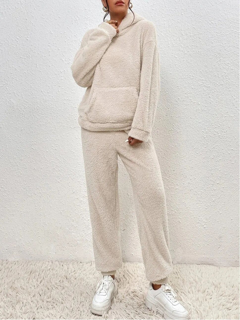Ultra-Comfortable Teddy Lounge Set with Hoodie