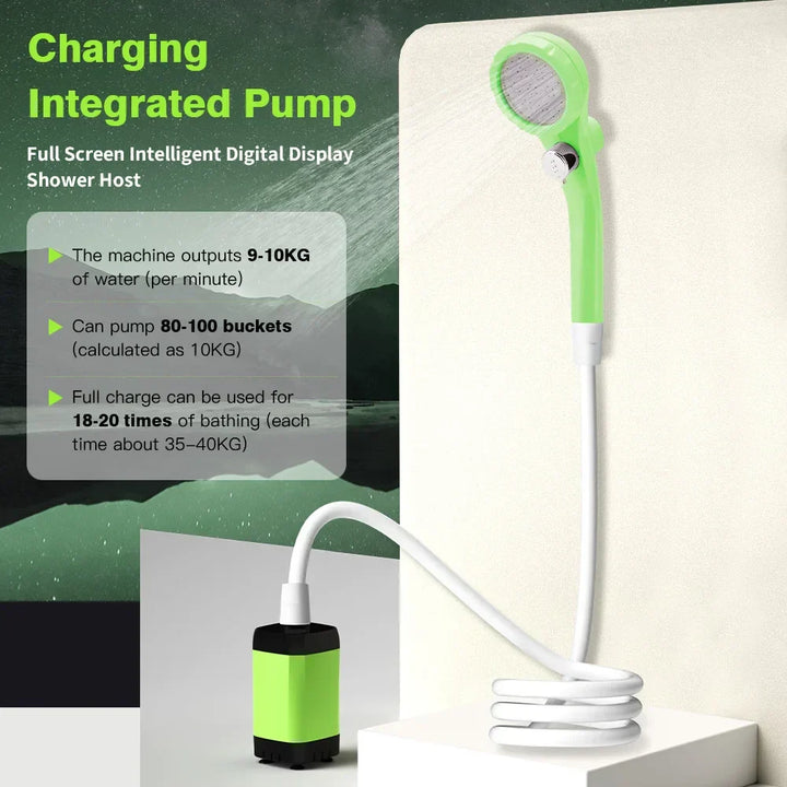 Portable Camping Shower Kit – With Digital Display and Adjustable Water Flow for Adventurers