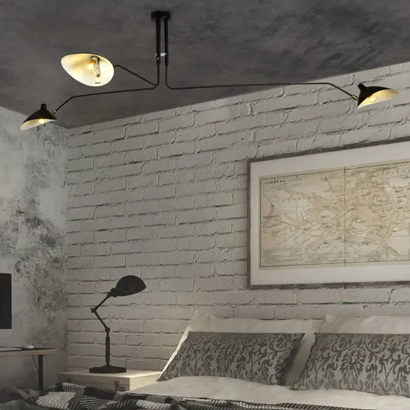 Black Ceiling Lamp with Swivel Arms – Modern Design