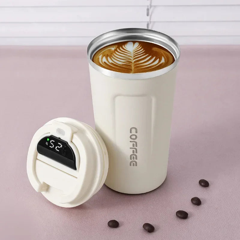 Stainless Steel Thermal Mug with Smart Temperature Display – TempMate